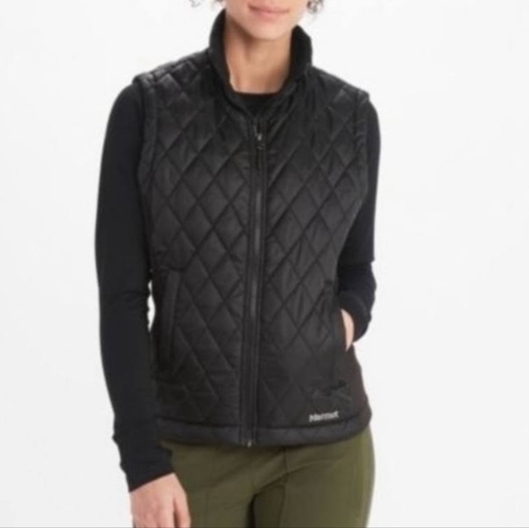 Marmot Black Kitzbuhel Quilted Zippered Vest - Picture 1 of 10
